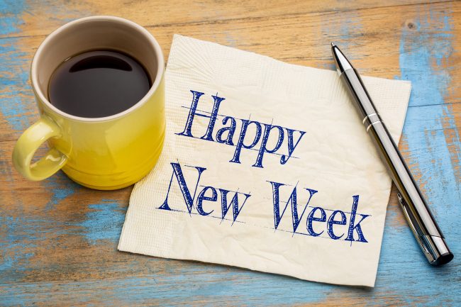Happy New Week on napkin settimana felicità al lavoro